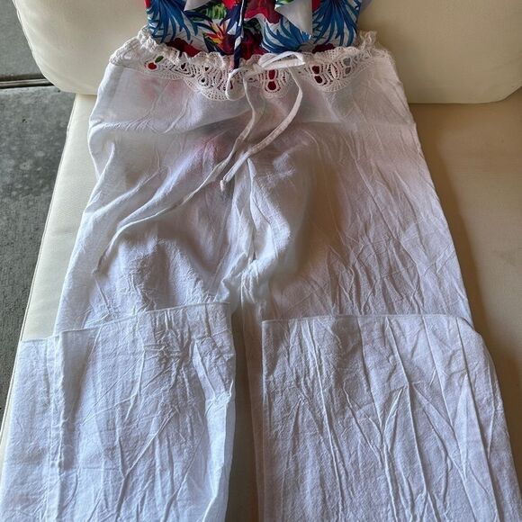 BECCA cotton swimwear cover up pants white S - Picture 2 of 4